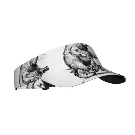 Rocae Capybara Riding Bicycle for Sport Sun Visor Hats Adjustable Empty Top Baseball Cap Cotton Ball Caps for Women and Men