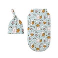 Rocae Carrot Rabbit for Baby Swaddle Blanket with Hats Set for Baby