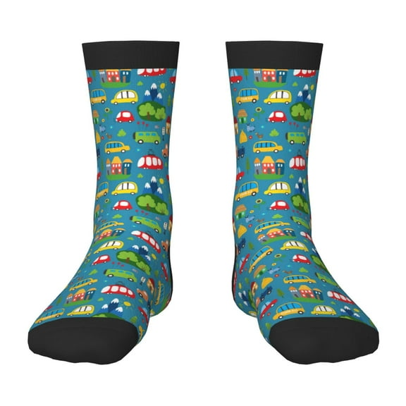 Rocae Cars Transportation for Girls Boys Crew Socks,Children's Socks, Kids Socks, Toddler Socks: Daily Wear with Kids School Uniform