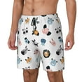 thumbnail image 1 of Rocae Cartoon Animals for Men's Swim Trunks Quick Dry With Two Side Pockets and One Lined Patch PocketMedium, 1 of 9