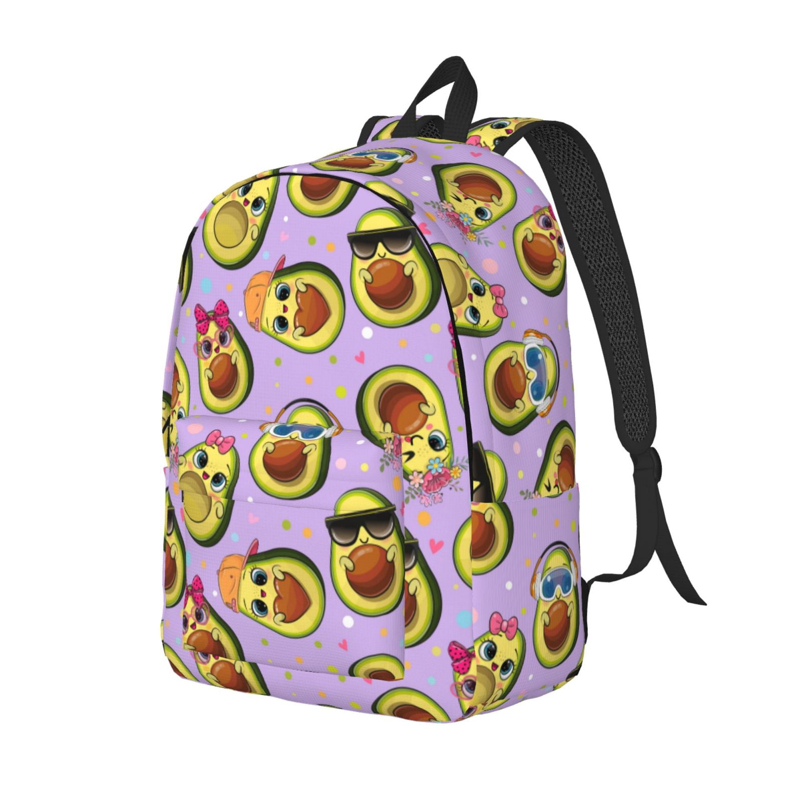 Rocae Cartoon Avocados for Canvas College Laptop Backpack for Men Women ...