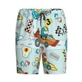 thumbnail image 1 of Rocae Cartoon Car Racing for Men's Soft Sleep Pajama Shorts, Waistband and Pockets, 1 of 9