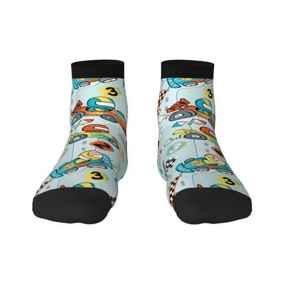Rocae Cartoon Car Racing for Premium Adult Socks,Comfortable, Breathable, and Durable Socks, Perfect for Everyday Wear