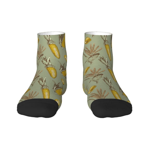 Rocae Cartoon Corn and Wheat for Premium Adult Socks,Comfortable, Breathable, and Durable Socks, Perfect for Everyday Wear