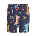 thumbnail image 1 of Rocae Cartoon Dinosaur Scooter Sport Blue for Men's Soft Sleep Pajama Shorts, Waistband and Pockets, 1 of 9