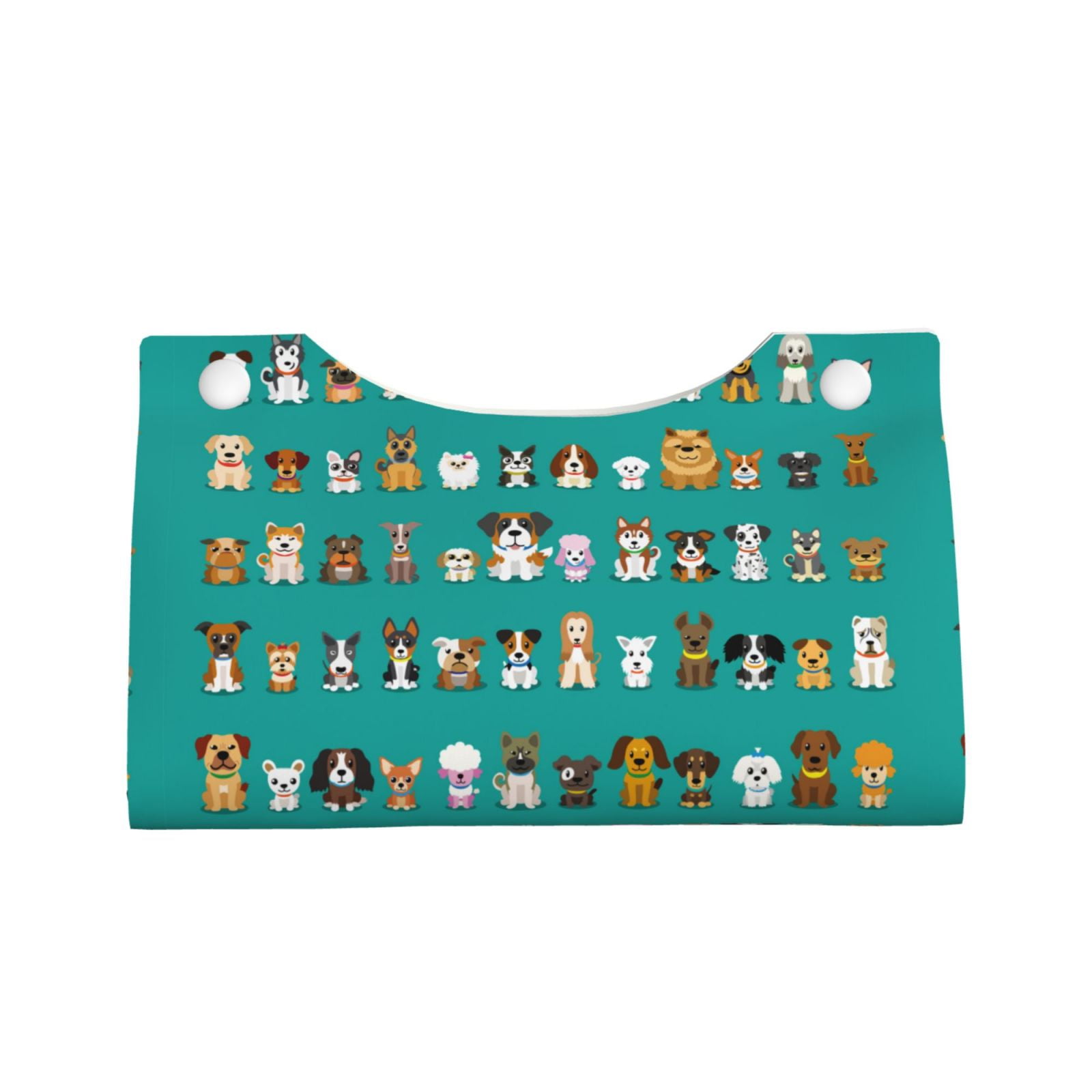 Rocae Cartoon Dogs Print Long Tissue Box Lid Durable Leather Tissue Box