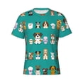 thumbnail image 1 of Rocae Cartoon Dogs for Men's Moisture-Wicking Crew Tee - T-Shirt for Sports, Outdoor Activities, and Casual WearSmall, 1 of 9