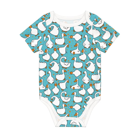 Rocae Cartoon Funny Goose for Baby Climbing Clothes Soft Baby Romper for Active Infants Comfortable and Breathable Crawling Jumpsuit Unisex Baby Outfit 9M