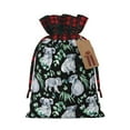 thumbnail image 1 of Rocae Cartoon Koala Bear Print Christmas Drawstring Linen Gift Bag with Drawstrings Treat Bag Goody Present Bags for Christmas Party Favor, 1 of 8