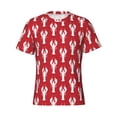 thumbnail image 1 of Rocae Cartoon Lobster for Men's Moisture-Wicking Crew Tee - T-Shirt for Sports, Outdoor Activities, and Casual WearSmall, 1 of 9