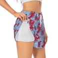 thumbnail image 1 of Rocae Cartoon Lobsters 2 for Women's Athletic Shorts Workout Hiking Shorts Athletic Shorts for Running, Yoga, Gym, Sports-X-Large, 1 of 7