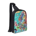 thumbnail image 1 of Rocae Cartoon Map Of Europe for Lightweight Chest Bag Dual Pocket, Waterproof Crossbody Sling Bag for Men and Women, 1 of 1