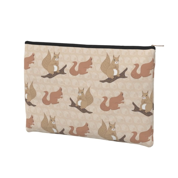 Rocae Cartoon Squirrel for Cosmetic Bags for Women Paper Reusable Cosmetic Bag Travel Toiletry Organizer Capacity Multipurpose Zipper Pouch
