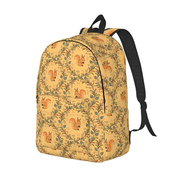 Rocae Cartoon Squirrel for Durable Canvas Backpack Leisure Large Bag Travel Rucksack Multi-function Backpack