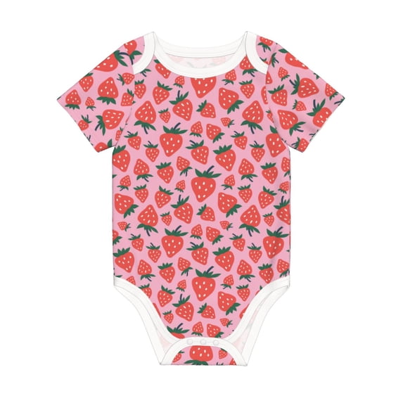 Rocae Cartoon Strawberry for Baby Climbing Clothes Soft Baby Romper for Active Infants Comfortable and Breathable Crawling Jumpsuit Unisex Baby Outfit 12 Months