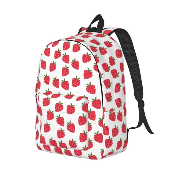 Rocae Cartoon Strawberry for Durable Canvas Backpack Leisure Large Bag Travel Rucksack Multi-function Backpack