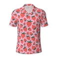 thumbnail image 1 of Rocae Cartoon Strawberry for Men's Short Sleeve Polo Shirt, Quick Drying Performance Moisture Wicking Sports Men's Golf Shirt Small, 1 of 9