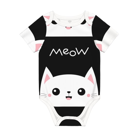 Rocae Cat Meow for Baby Climbing Clothes Soft Baby Romper for Active Infants Comfortable and Breathable Crawling Jumpsuit Unisex Baby Outfit 6 Months