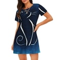 thumbnail image 1 of Rocae Cat Sketch for Nightgowns for Women Sleep Shirts Short Sleeve Nightshirt Pullover Nightdress, 1 of 6