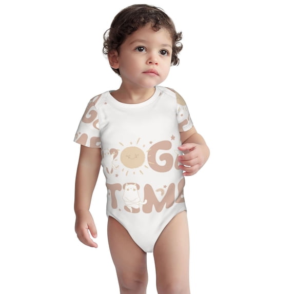 Rocae Cat Yoga Time for Baby Cotton Short-Sleeve Bodysuits for Unisex Onesies Bodysuit-2 Years