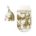 Rocae Cattle Drive By Two Cowboys 1 for Baby Swaddle Blanket with Hats