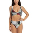 thumbnail image 1 of Rocae Cherries laid for Bikini Set for Women Two Piece Sexy High Swimsuits Split Crossover Bikini Large, 1 of 9