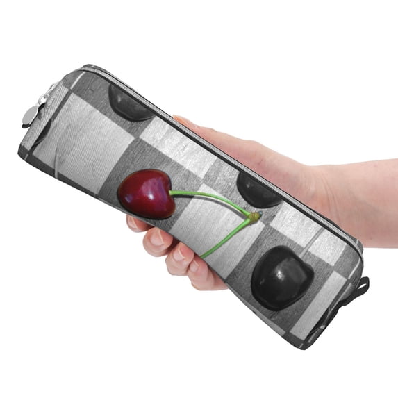 Rocae Cherries laid for Pen and Marker Pouch with Zipper for Men and Women, Stationery Bag Pen Holder for Work and Office