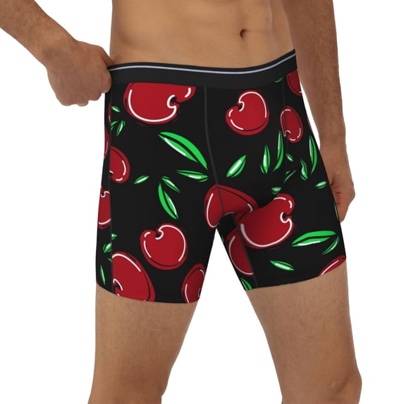 Rocae Cherry for Stretch Moisture-Wicking Underwear,Men's Underwear Boxer Briefs Medium