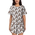 thumbnail image 1 of Rocae Chickens Peck Grain for Two Piece Sleepwear Pajamas Sets for Women Soft Short-Sleeved Pjs with Lounge Shorts -X-Large, 1 of 6
