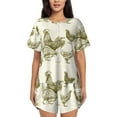 thumbnail image 1 of Rocae Chickens for Two Piece Sleepwear Pajamas Sets for Women Soft Short-Sleeved Pjs with Lounge Shorts -Large, 1 of 6