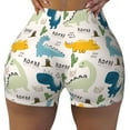 thumbnail image 1 of Rocae Childish Dinosaur for Women's Quick-Dry Running Shorts,Ladies Active Athletic Apparel Yoga Workout Gym Running Volleyball Spandex Shorts Medium, 1 of 9