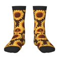 thumbnail image 1 of Rocae Chocolate Plaid Sunflower for Girls Boys Crew Socks,Children's Socks, Kids Socks, Toddler Socks: Daily Wear with Kids School Uniform, 1 of 5