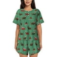thumbnail image 1 of Rocae Christmas Dachshund for Two Piece Sleepwear Pajamas Sets for Women Soft Short-Sleeved Pjs with Lounge Shorts Large, 1 of 9
