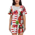 thumbnail image 1 of Rocae Christmas Gnome With Love for Two Piece Sleepwear Pajamas Sets for Women Soft Short-Sleeved Pjs with Lounge Shorts -Small, 1 of 6