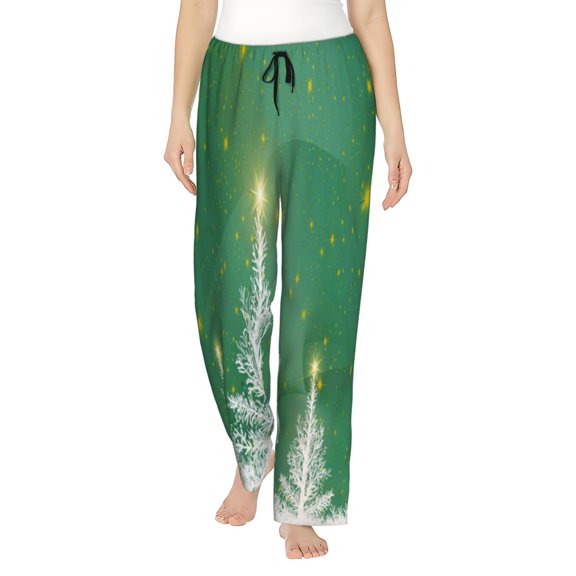 Rocae Christmas Green for Women's Pajama Pants Pj Pants Lounge Pants-Large