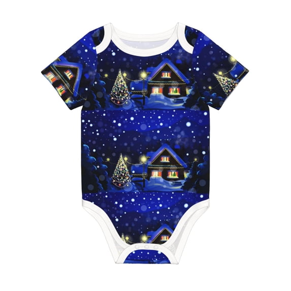 Rocae Christmas Night for Baby Climbing Clothes Soft Baby Romper for Active Infants Comfortable and Breathable Crawling Jumpsuit Unisex Baby Outfit 9M