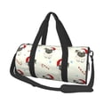 thumbnail image 1 of Rocae Christmas Pug Dog Print Round Travel Duffel Bag and Fitness Bag, Women's Waterproof Weekend Tote, Men's Travel and Fitness Essentials, 1 of 8