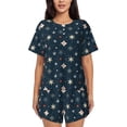 thumbnail image 1 of Rocae Christmas Snowflakes1 for Two Piece Sleepwear Pajamas Sets for Women Soft Short-Sleeved Pjs with Lounge Shorts -XX-Large, 1 of 6