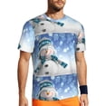 thumbnail image 1 of Rocae Christmas Snowman In The Snow for Men's Mesh Quick-Dry Short Sleeve Workout T-Shirt,Mens Crew Neck Tee Lightweight Soft Classic T Shirts X-Small, 1 of 1