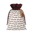 thumbnail image 1 of Rocae Christmas Train Print Christmas Drawstring Linen Gift Bag with Drawstrings Treat Bag Goody Present Bags for Christmas Party Favor, 1 of 8