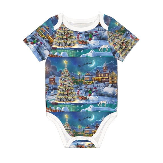 Rocae Christmas Tree for Baby Climbing Clothes Soft Baby Romper for Active Infants Comfortable and Breathable Crawling Jumpsuit Unisex Baby Outfit 9M