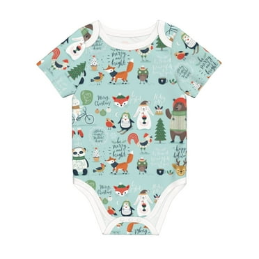 Rocae Christmas Winter Animals for Baby Climbing Clothes Soft Baby Romper for Active Infants Comfortable and Breathable Crawling Jumpsuit Unisex Baby Outfit 3 Months