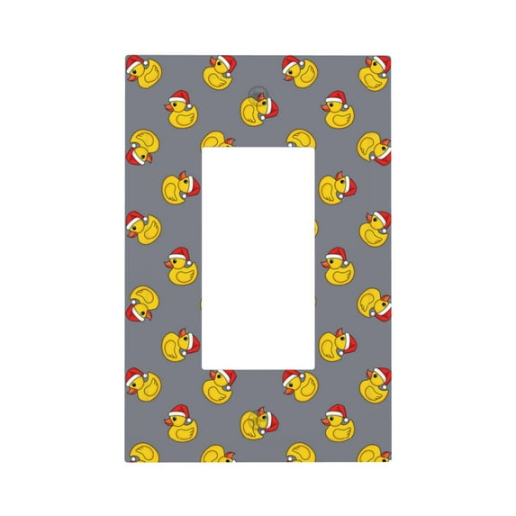 Rocae Christmas hat duck for Decorator Light Switch or Receptacle Outlet Wall Plate,Polycarbonate Thermoplastic-Style U
