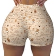 thumbnail image 1 of Rocae Coffee Time for Women's Quick-Dry Running Shorts,Ladies Active Athletic Apparel Yoga Workout Gym Running Volleyball Spandex Shorts Small, 1 of 9