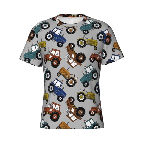 Rocae Color Tractor for Men's Moisture-Wicking Crew Tee - T-Shirt for Sports, Outdoor Activities, and Casual WearLarge