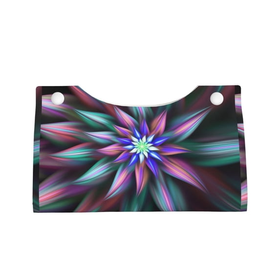 Rocae Colored Abstract Print Long Tissue Box Lid Durable Leather Tissue Box Lid Can Be Used as Modern Home Decoration