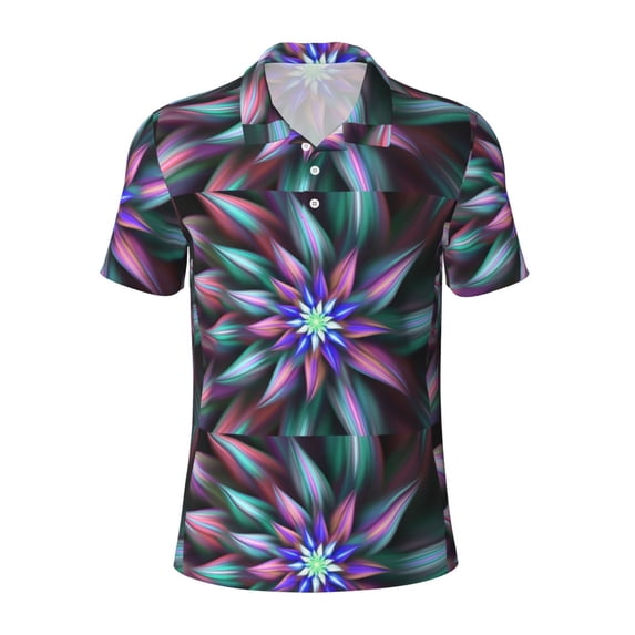 Rocae Colored Abstract for Men's Short Sleeve Polo Shirt, Quick Drying Performance Moisture Wicking Sports Men's Golf Shirt XX-Large