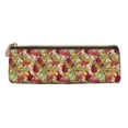 thumbnail image 1 of Rocae Colored Large Mushrooms and Leaves for Leather Pencil Case - Zippered Pen Case Stationery Bag Zipper Pouch Pencil Holder For Men Women Businessmen And Artists, 1 of 5