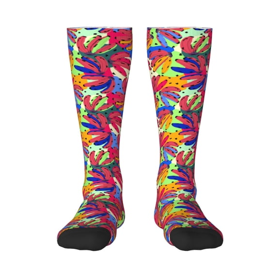 Rocae Colorful Bananas for Novelty Casual compression Socks For Women Men Contrast Color Stockings