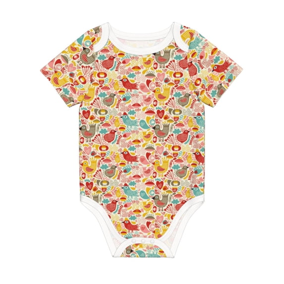 Rocae Colorful Chicken for Baby Climbing Clothes Soft Baby Romper for Active Infants Comfortable and Breathable Crawling Jumpsuit Unisex Baby Outfit 12 Months